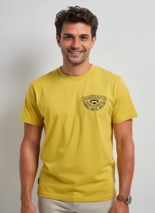 Tricou croială dreaptă mâneci scurte galben DAYTONA bărbat
