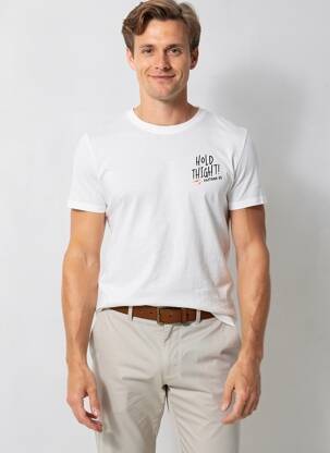 Tricou croială cambrată mâneci scurte alb DAYTONA bărbat