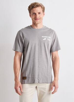 Tricou țesătură melanj mâneci scurte gri DAYTONA bărbat