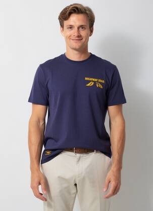 Tricou țesătură melanj mâneci scurte albastru DAYTONA bărbat