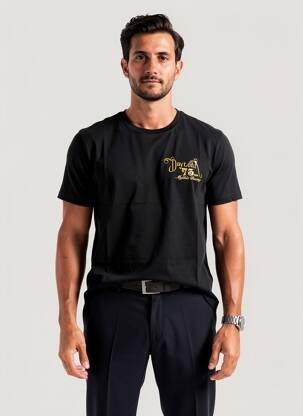 Tricou elasticitate mâneci scurte negru DAYTONA bărbat