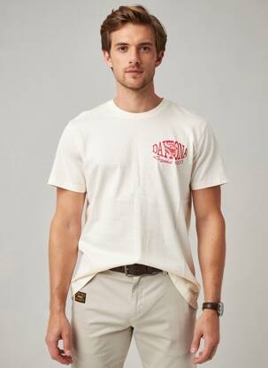 Tricou elasticitate mâneci scurte alb DAYTONA bărbat