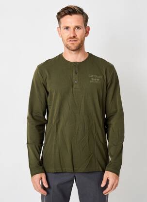Tricou guler tunisian mâneci lungi verde DAYTONA bărbat