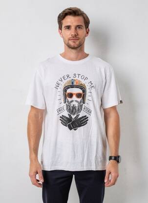 Tricou croială cambrată mâneci scurte alb DAYTONA bărbat