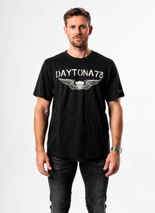 Tricou croială cambrată mâneci scurte negru DAYTONA bărbat