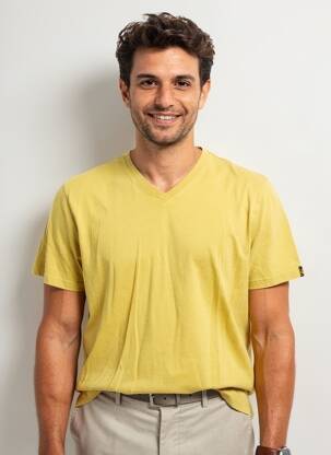 Tricou elasticitate mâneci scurte galben DAYTONA bărbat