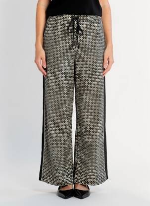Pantalon larg buzunare mărime normală negru MALOKA femeie