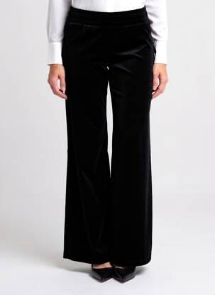 Pantalon evazat elasticitate talie înaltă negru ACCESS FASHION femeie