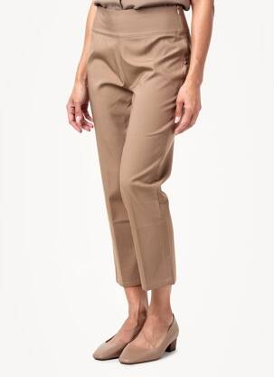 Pantalon 7/8 țesătură poplin mărime normală maro LA FÉE ATELIER BY LA FÉE MARABOUTÉE femeie