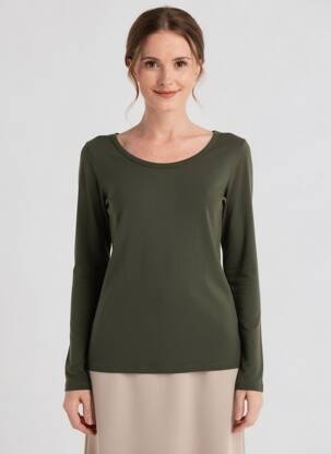 Tricou mâneci lungi mâneci lungi verde PAKO LITTO femeie