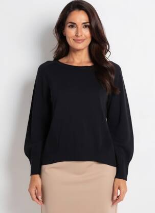 Pulover elasticitate mâneci lungi negru WHITE STUFF femeie