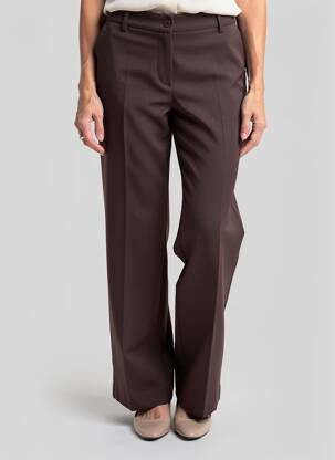 Pantalon drept țesătură crep mărime normală maro PAKO LITTO femeie