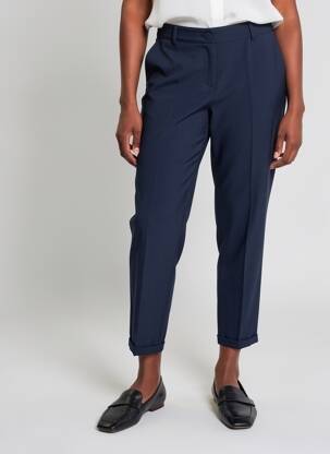 Pantalon 7/8 talie elastică mărime normală albastru PAKO LITTO femeie