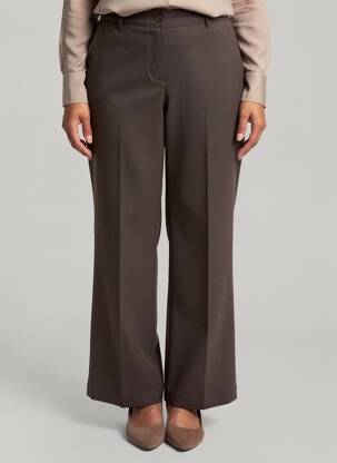 Pantalon drept țesătură crep mărime normală maro PAKO LITTO femeie