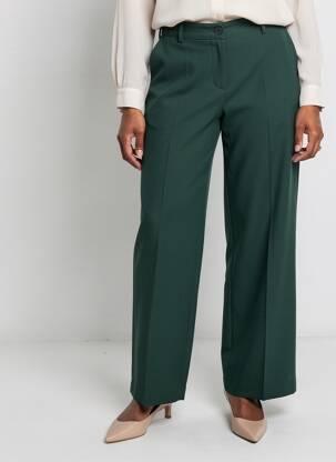 Pantalon drept țesătură crep mărime normală verde PAKO LITTO femeie