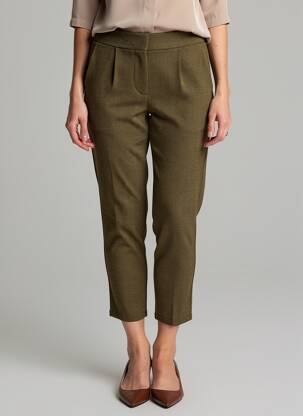 Pantalon 7/8 elasticitate mărime normală verde ICHI femeie