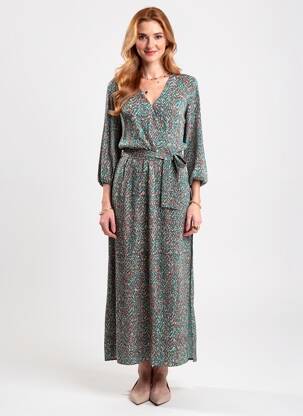 Rochie lungă mâneci lungi mâneci lungi verde GARCIA femeie
