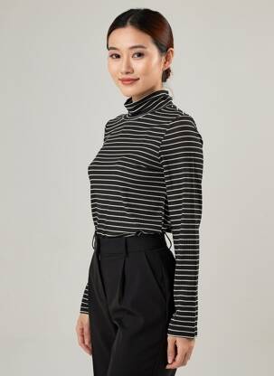 Tricou mâneci lungi mâneci lungi negru BROADWAY femeie
