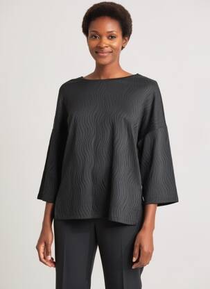 Top mâneci lungi mâneci lungi negru BROADWAY femeie