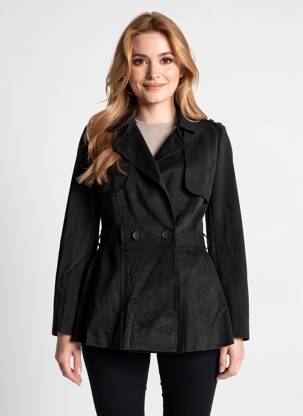 Trench buzunare fără glugă negru HF WOMAN COLLECTION femeie