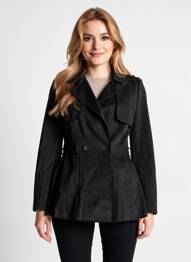 Trench buzunare fără glugă negru HF WOMAN COLLECTION femeie