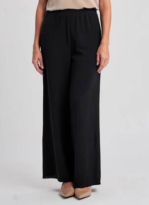 Pantalon larg țesătură crep mărime normală negru BY BASICS femeie