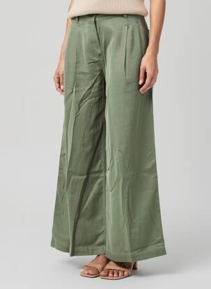 Pantalon larg țesătură poplin mărime normală verde WHITE STUFF femeie