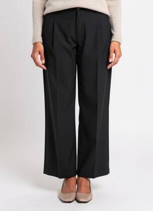 Pantalon drept țesătură poplin mărime normală negru KANOPE femeie