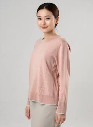 Pulover țesătură melanj mâneci lungi roz WHITE STUFF femeie
