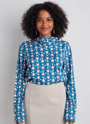 Tricou mâneci lungi mâneci lungi albastru BLUTSGESCHWISTER femeie