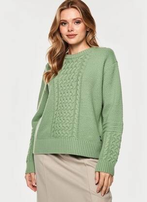 Pulover elasticitate mâneci lungi verde BLUTSGESCHWISTER femeie