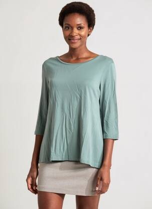 Tricou mâneci 3/4 mâneci 3/4 verde BY BASICS femeie