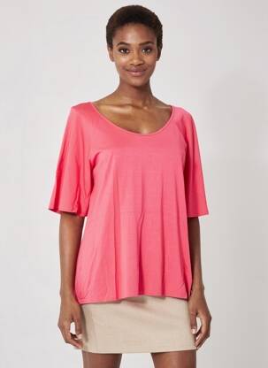 Tricou elasticitate mâneci scurte roz BLUTSGESCHWISTER femeie