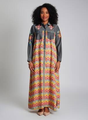 Rochie lungă mâneci lungi mâneci lungi negru ME369 femeie