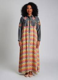 Rochie lungă mâneci lungi mâneci lungi negru ME369 femeie