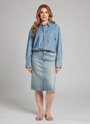 Rochie midi mâneci lungi mâneci lungi albastru HAIKURE femeie