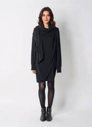Rochie pulover elasticitate mâneci lungi negru ESSENTIEL ANTWERP femeie
