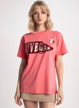 Tricou croială dreaptă mâneci scurte roșu NEWTONE femeie