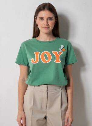 Tricou serigrafie mâneci scurte verde NEWTONE femeie