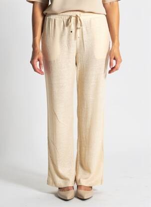 Pantalon drept talie elastică auriu NOTSHY femeie