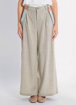 Pantalon evazat talie elastică gri PHISIQUE DU ROLE femeie