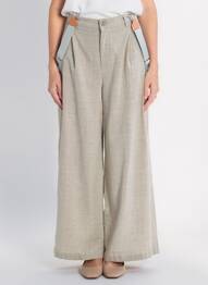 Pantalon evazat talie elastică gri PHISIQUE DU ROLE femme