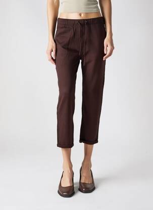 Pantalon 7/8 talie elastică maro MAJESTIC FILATURES femeie