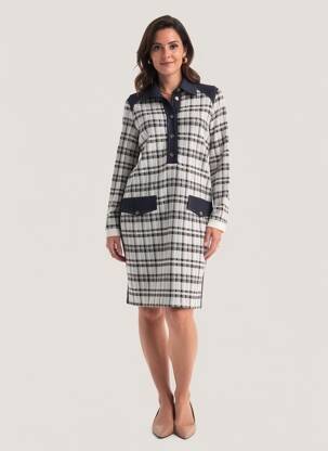 Rochie midi mâneci lungi mâneci lungi gri TRICOT CHIC femeie