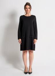 Rochie scurtă mâneci lungi mâneci lungi negru SURKANA femeie