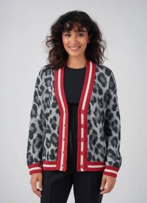 Vestă cu mâneci lungi strânsă pe partea de jos gri K-DESIGN femeie