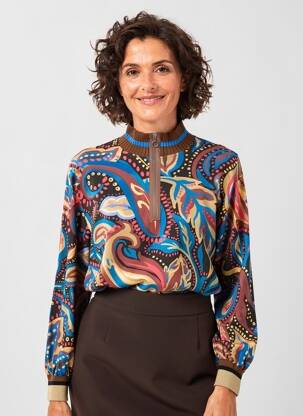 Bluză țesătură poplin mâneci lungi maro ALDO MARTIN'S femeie