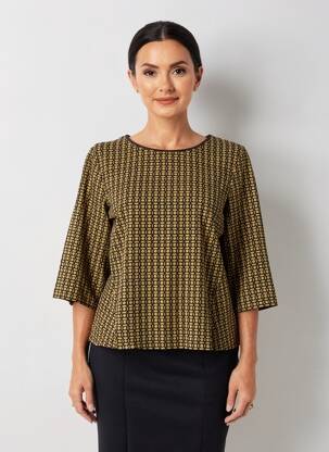 Tricou mâneci 3/4 mâneci 3/4 galben SURKANA femeie