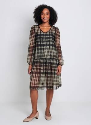 Rochie midi croială fluidă mâneci lungi verde BEATE HEYMANN femeie