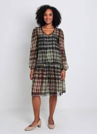 Rochie midi croială fluidă mâneci lungi verde BEATE HEYMANN femeie